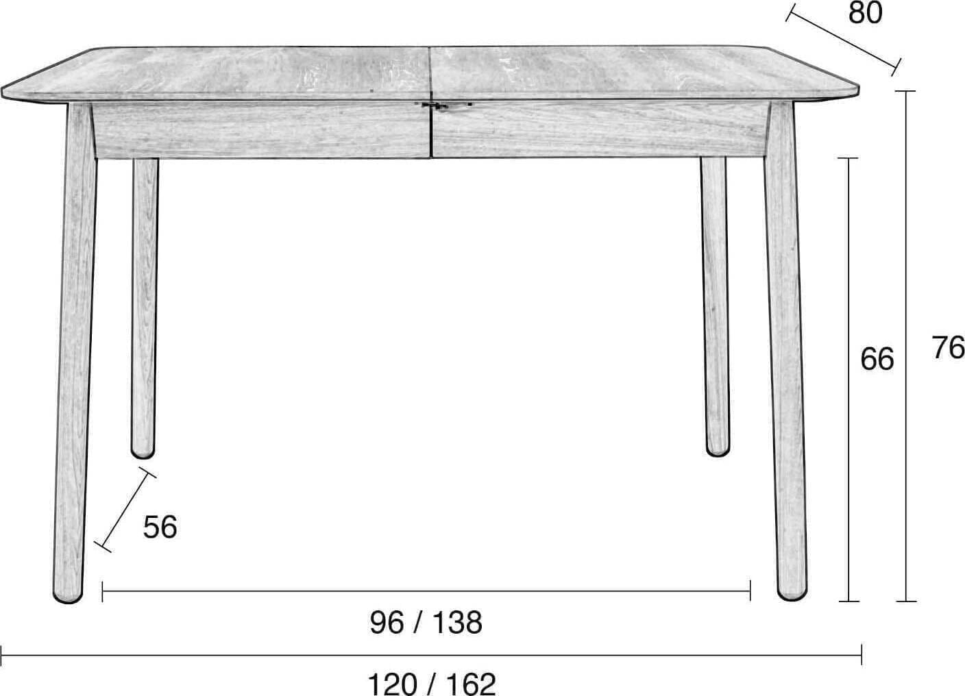 Tafel Glimps 120/162x80 - Black - Afbeelding 29