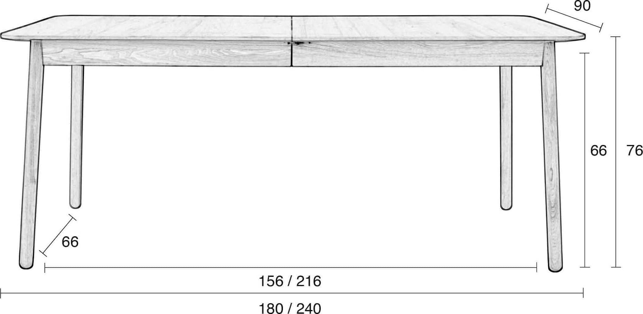Tafel Glimps 180/240x90 - Natural - Afbeelding 22