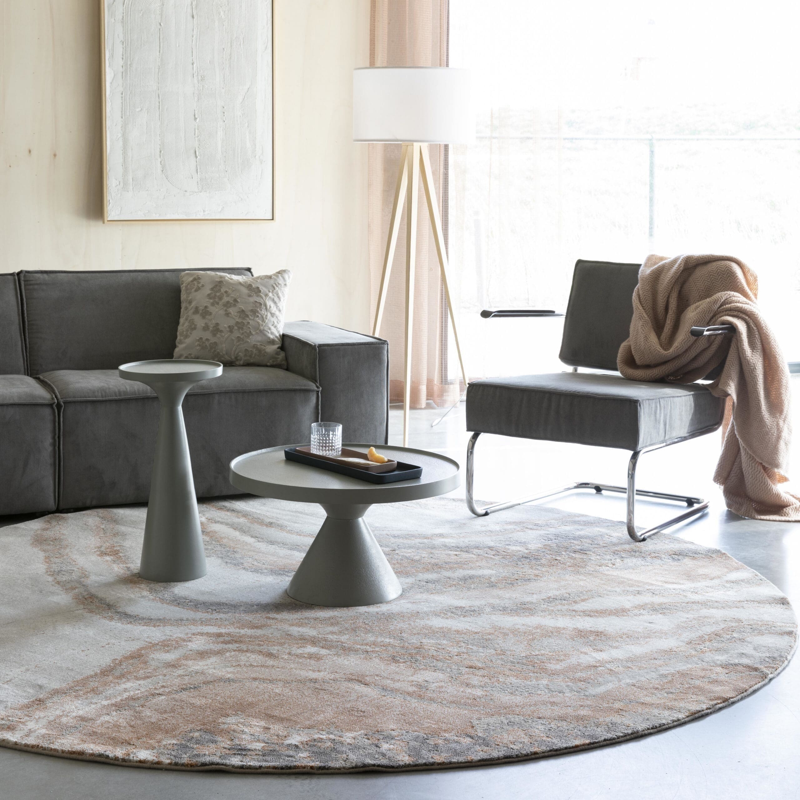 Vloerkleed Solar Ø240 - Grey/terra - Afbeelding 19