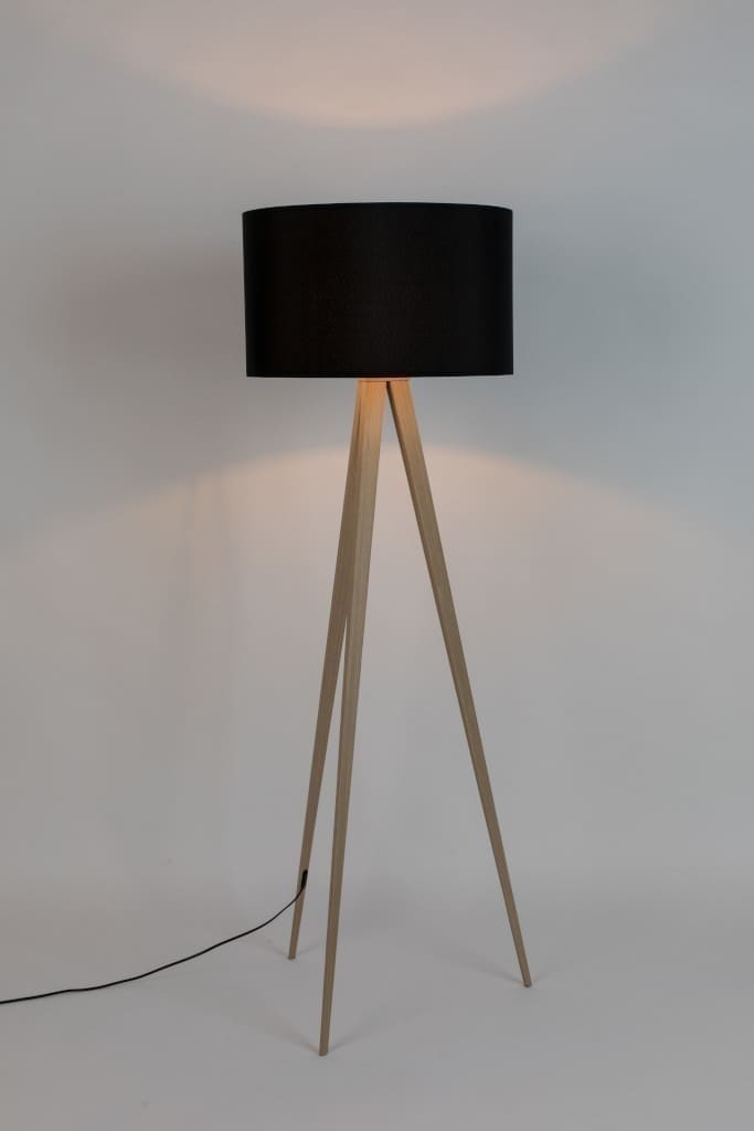 Vloerlamp Tripod Wood Black Zuiver ZVR5000805