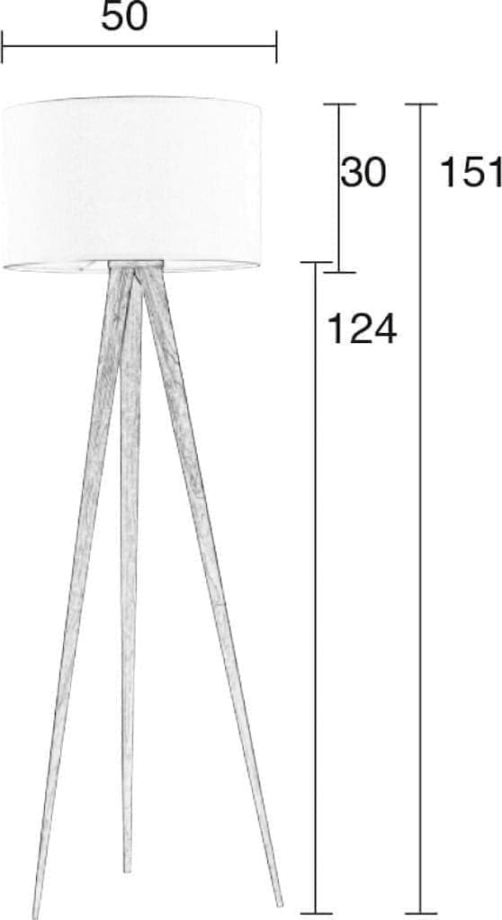Vloerlamp Tripod Wood Black Zuiver ZVR5000805