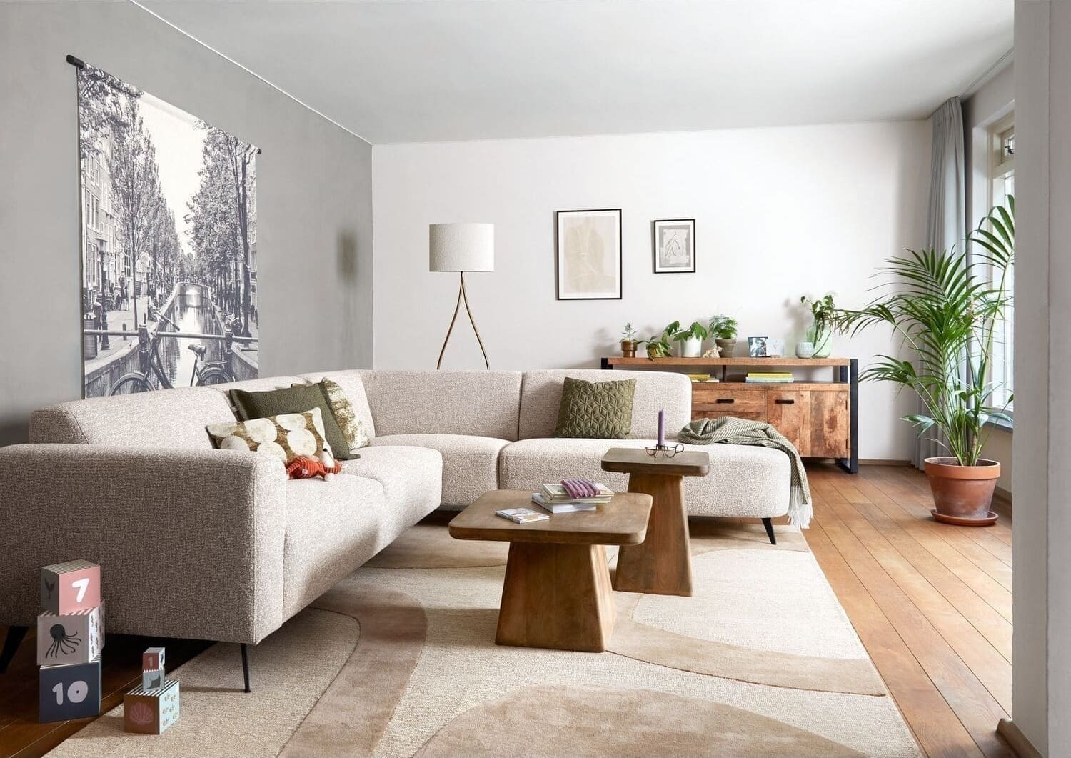 Hoekbank rechts Micco - beige - Afbeelding 4