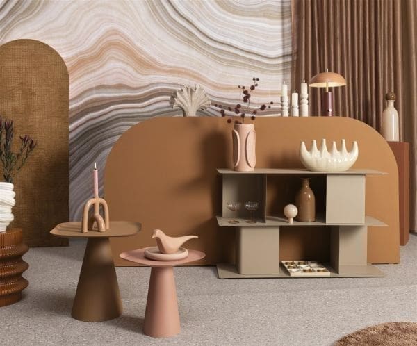 COCO maison Elien vaas H24cm Beige Vaas