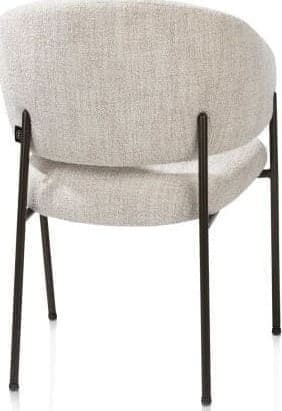 Henders & Hazel Gavin armstoel - steelbrown frame - pocketvering - stof Luton - creme Beige|Wit Armstoel