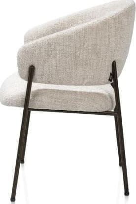 Henders & Hazel Gavin armstoel - steelbrown frame - pocketvering - stof Luton - creme Beige|Wit Armstoel