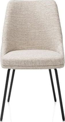 Henders & Hazel Isaac eetkamerstoel - 4-pootjes - rough off black - stof Bellini - creme Beige|Wit Eetkamerstoel