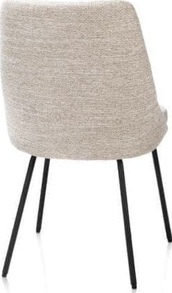 Henders & Hazel Isaac eetkamerstoel - 4-pootjes - rough off black - stof Bellini - creme Beige|Wit Eetkamerstoel