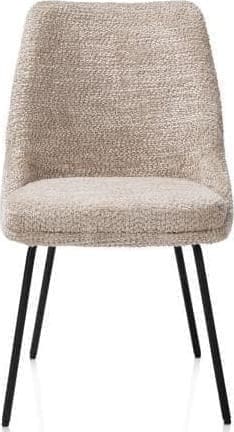 Henders & Hazel Isaac eetkamerstoel - 4-pootjes - rough off black - stof Derby - beige Beige Eetkamerstoel