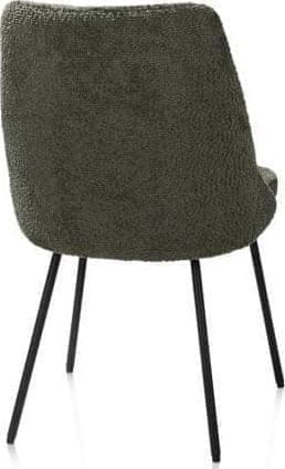Henders & Hazel Isaac eetkamerstoel - 4-pootjes - rough off black - stof Derby - groen Groen Eetkamerstoel
