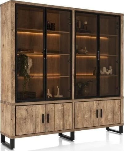 Henders & Hazel Pavarotti buffet 210 cm - 4-deuren + 4-glasdeuren (+ LED) Kast