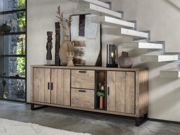 Henders & Hazel Pavarotti buffet 210 cm - 4-deuren + 4-glasdeuren (+ LED) Kast