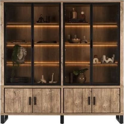 Henders & Hazel Pavarotti buffet 210 cm - 4-deuren + 4-glasdeuren (+ LED) Kast