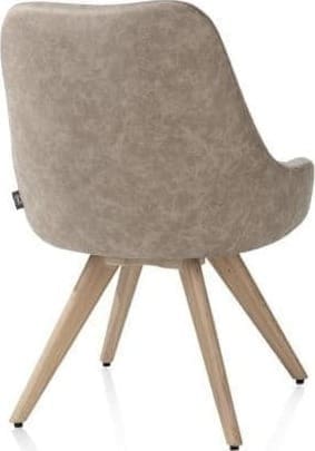 Henders & Hazel Rocco eetkamerstoel - draaibaar + pocket - naturel eiken - stof Oregon - beige Beige Eetkamerstoel