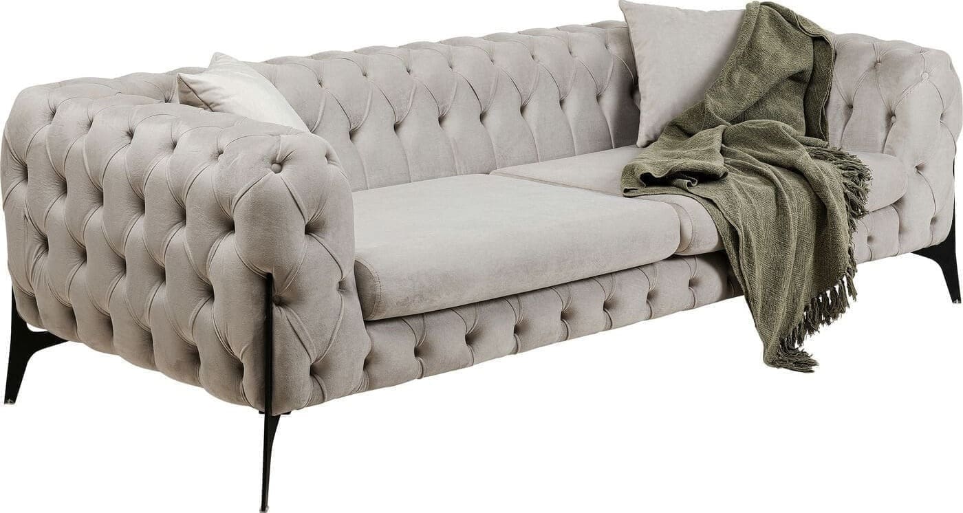 Bank Bellissima 3-zitsbank Velvet Taupe 240cm Kare Design Bank 86659