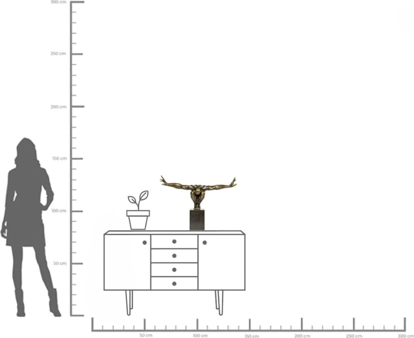 Beeld Athlet Bronze 75cm Kare Design Beeld 30046