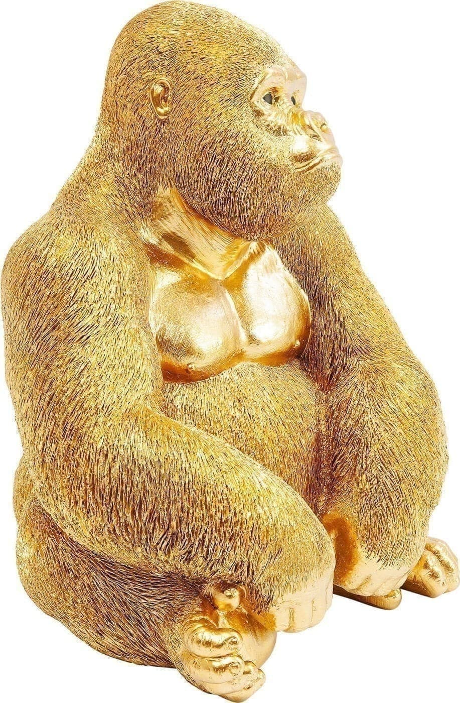 Beeld Monkey Gorilla Side Medium Gold 39cm Kare Design Beeld 61446