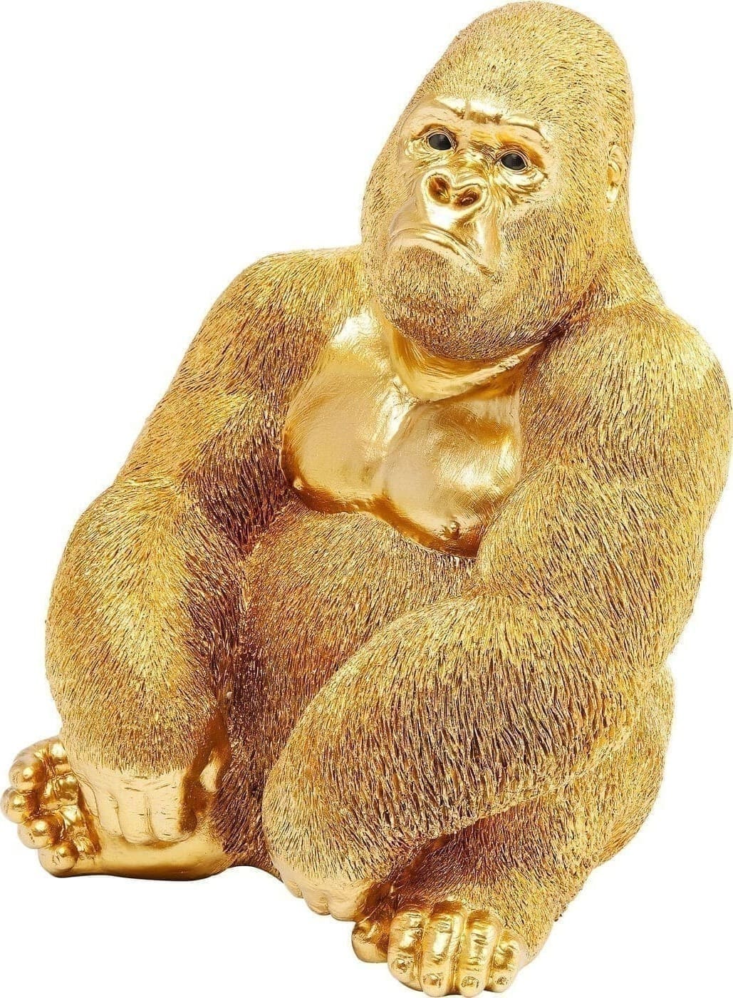 Beeld Monkey Gorilla Side Medium Gold 39cm Kare Design Beeld 61446