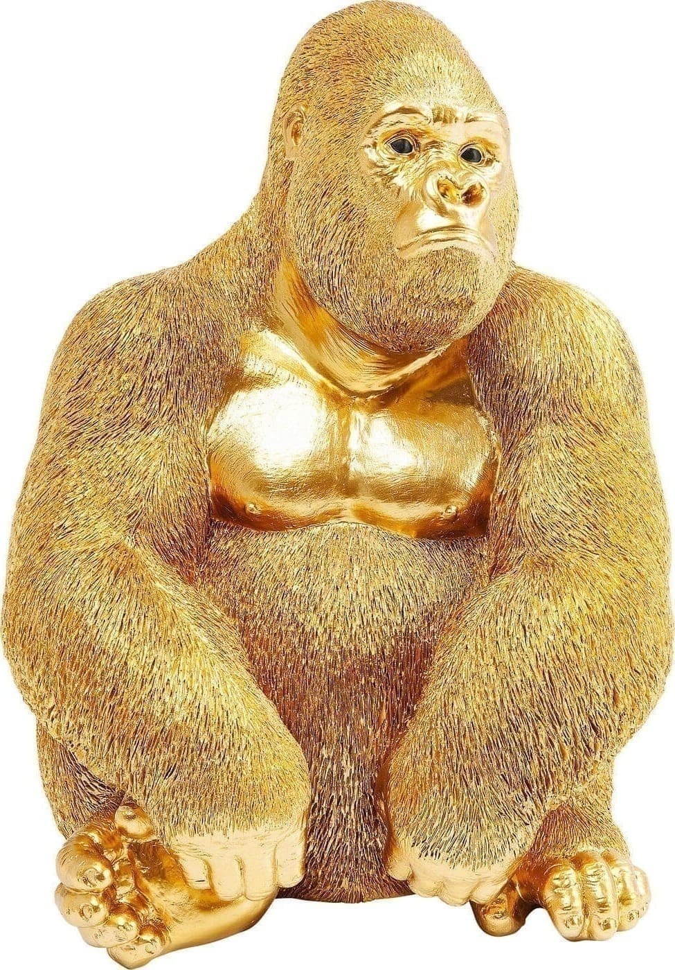Beeld Monkey Gorilla Side Medium Gold 39cm Kare Design Beeld 61446