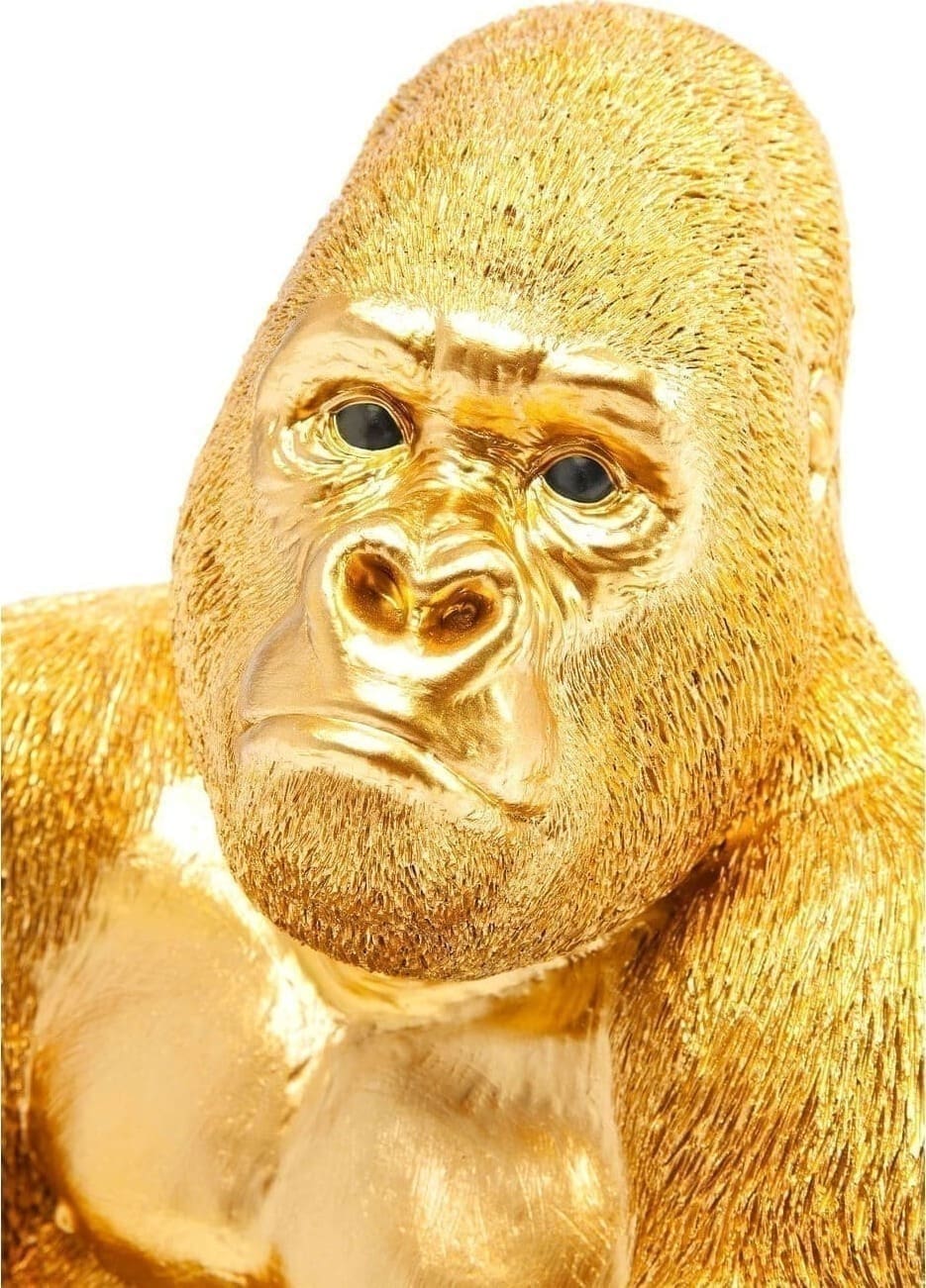 Beeld Monkey Gorilla Side Medium Gold 39cm Kare Design Beeld 61446