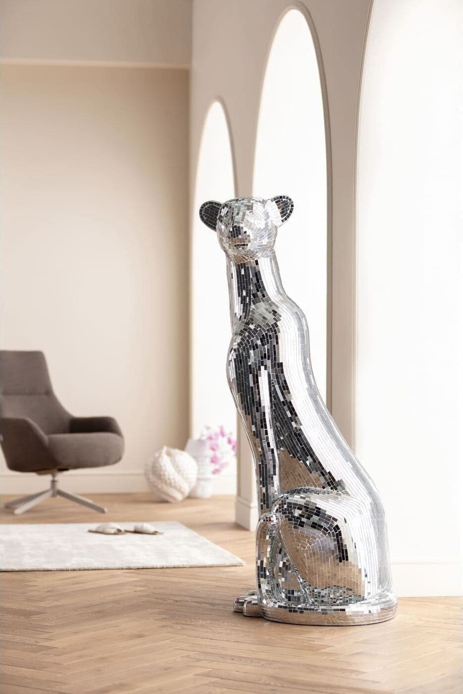 Beeld Mosaic Welcome Panther Right XL 150c Kare Design Beeld 39253