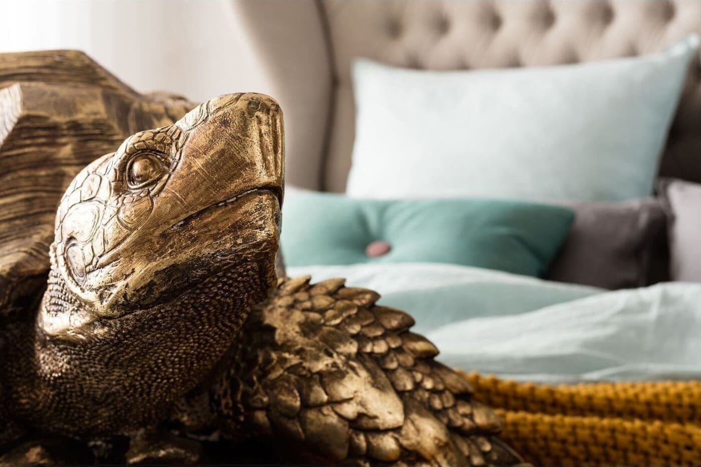 Beeld Turtle Gold Big Kare Design Beeld 30142