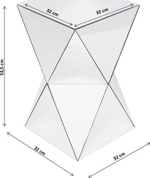 Bijzettafel Luxury Triangle 32x32cm Kare Design Bijzettafel 84157