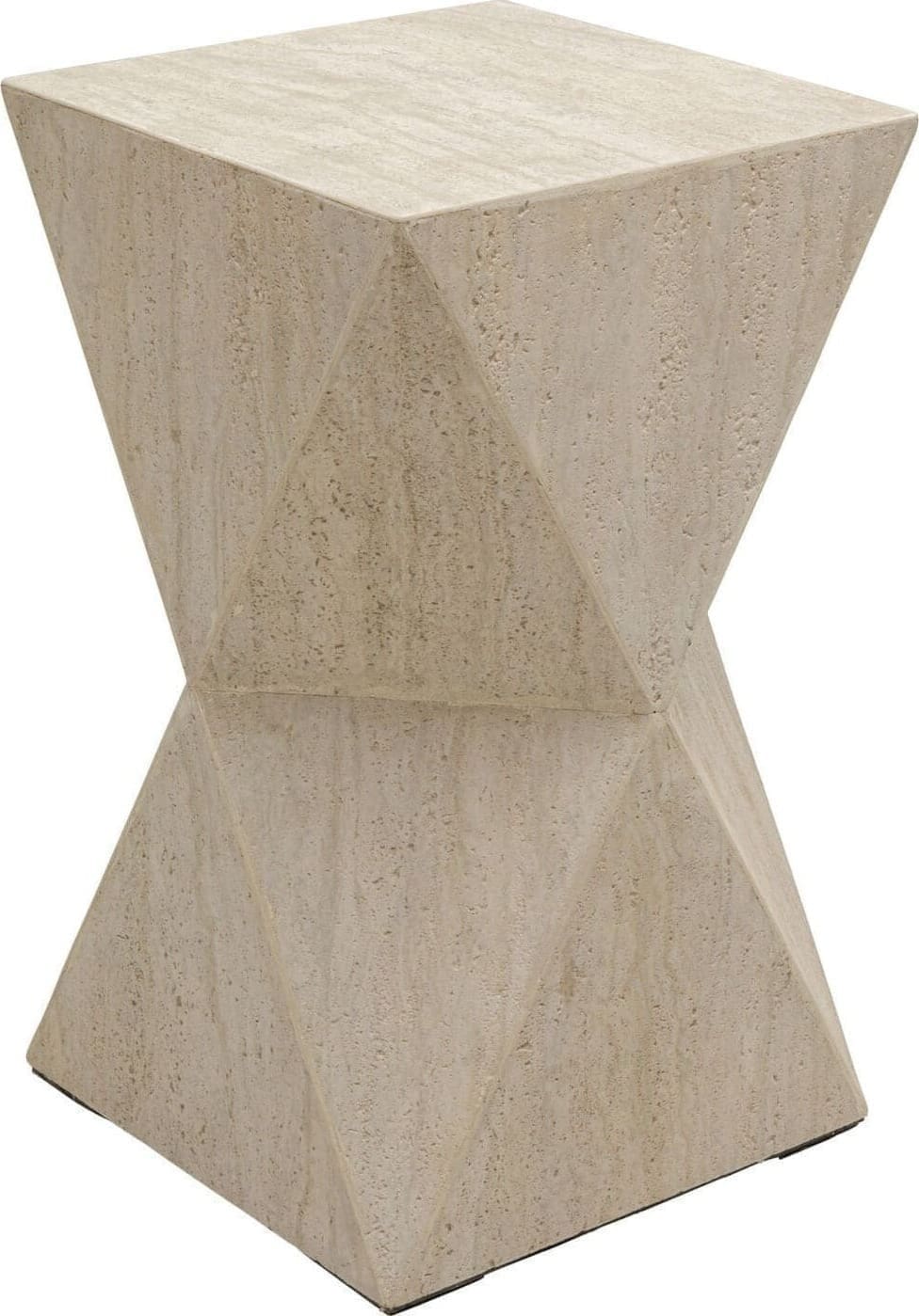Bijzettafel Luxy Triangle Travertine 54cm Kare Design Bijzettafel 70698