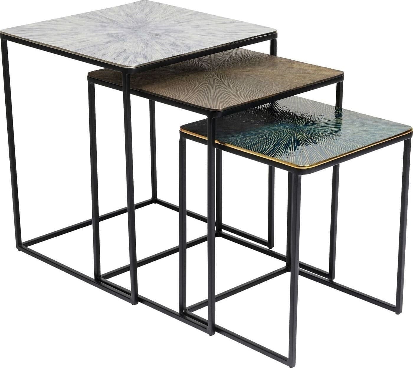 Bijzettafel Ray Square (3/Set) Kare Design Bijzettafel 84788