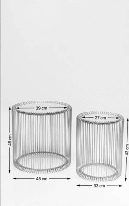 Bijzettafel Wire Black Ø44cm (2/Set) Kare Design Bijzettafel 79578