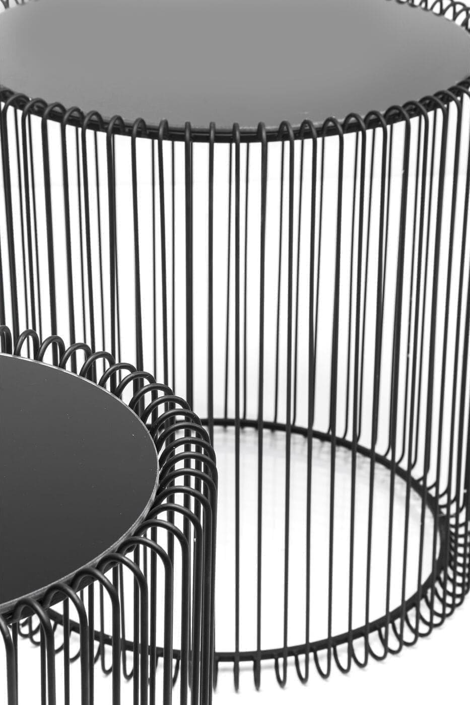 Bijzettafel Wire Black Ø44cm (2/Set) Kare Design Bijzettafel 79578