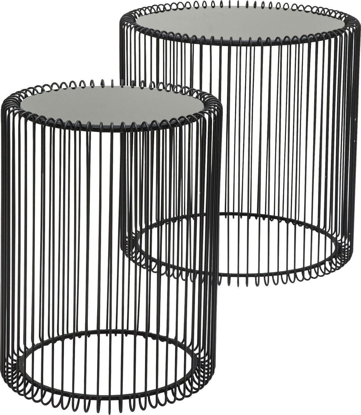 Bijzettafel Wire Black Ø44cm (2/Set) Kare Design Bijzettafel 79578