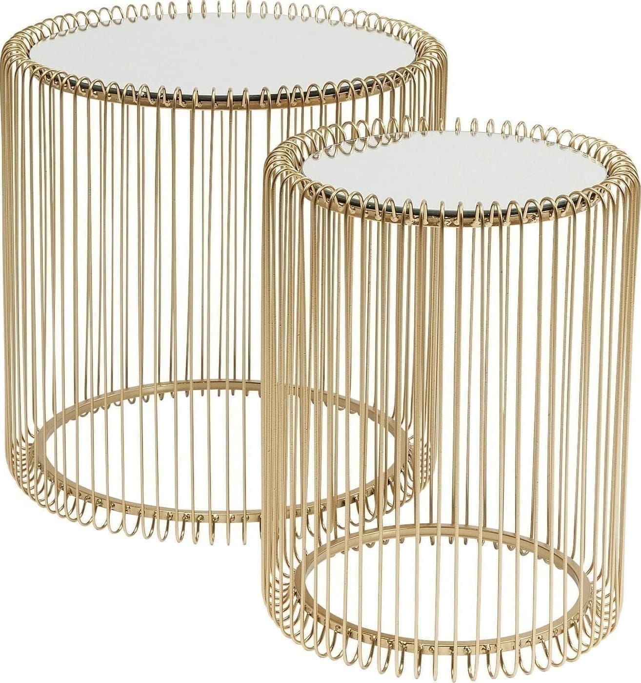 Bijzettafel Wire Brass (2/Set) Kare Design Bijzettafel 83457