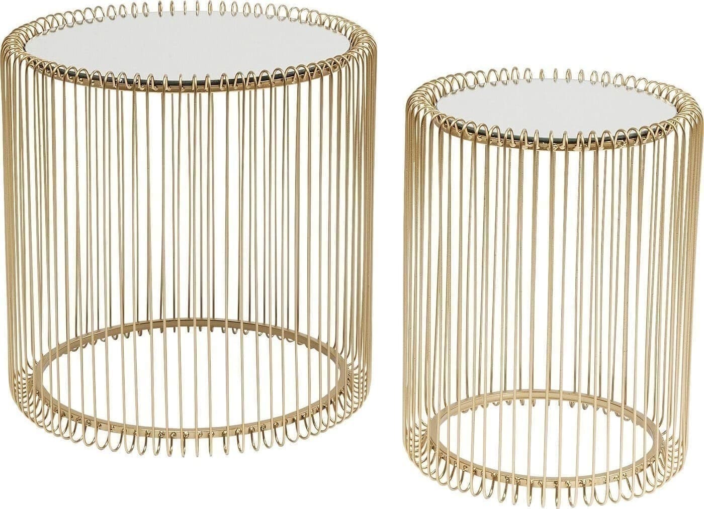 Bijzettafel Wire Brass (2/Set) Kare Design Bijzettafel 83457