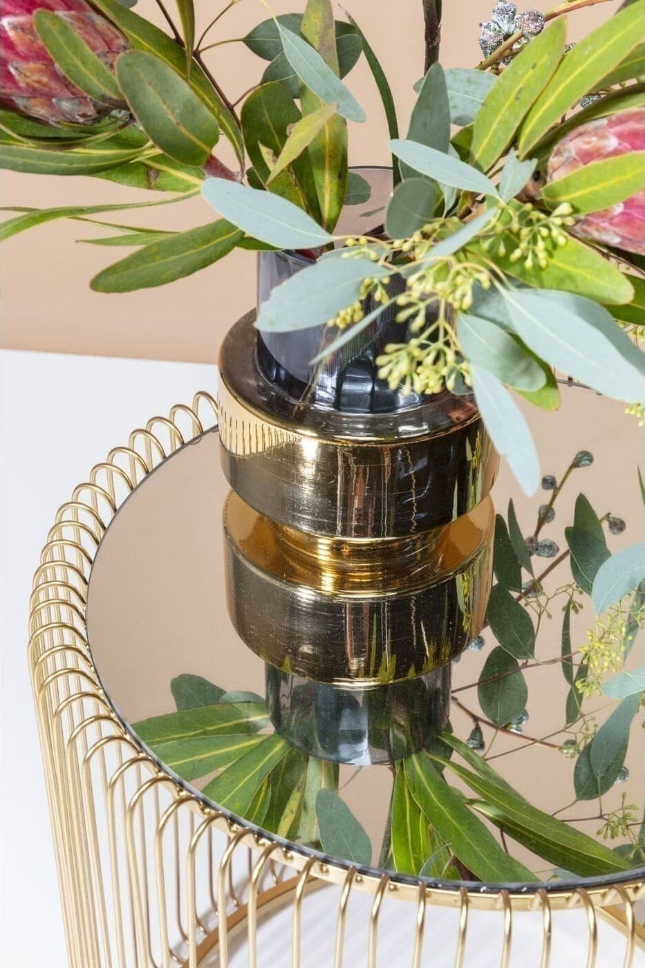 Bijzettafel Wire Brass (2/Set) Kare Design Bijzettafel 83457