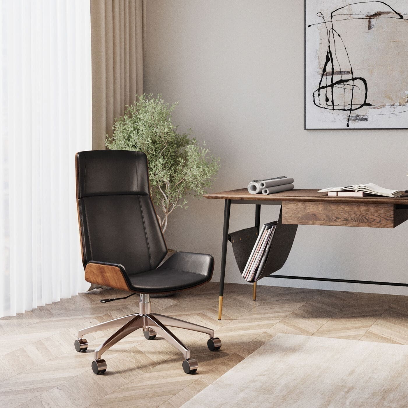 Bureaustoel Rouven 120cm Kare Design Bureaustoel 86108