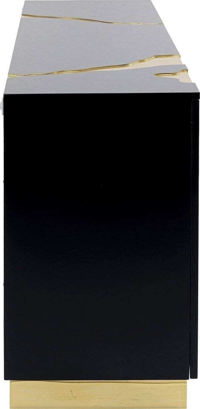 Dressoir Cracked Black Gold 165x80cm Kare Design Dressoir 86436