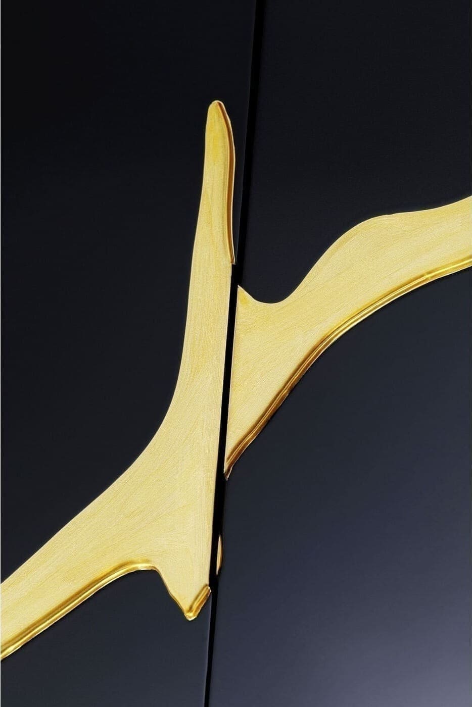 Dressoir Cracked Black Gold 165x80cm Kare Design Dressoir 86436