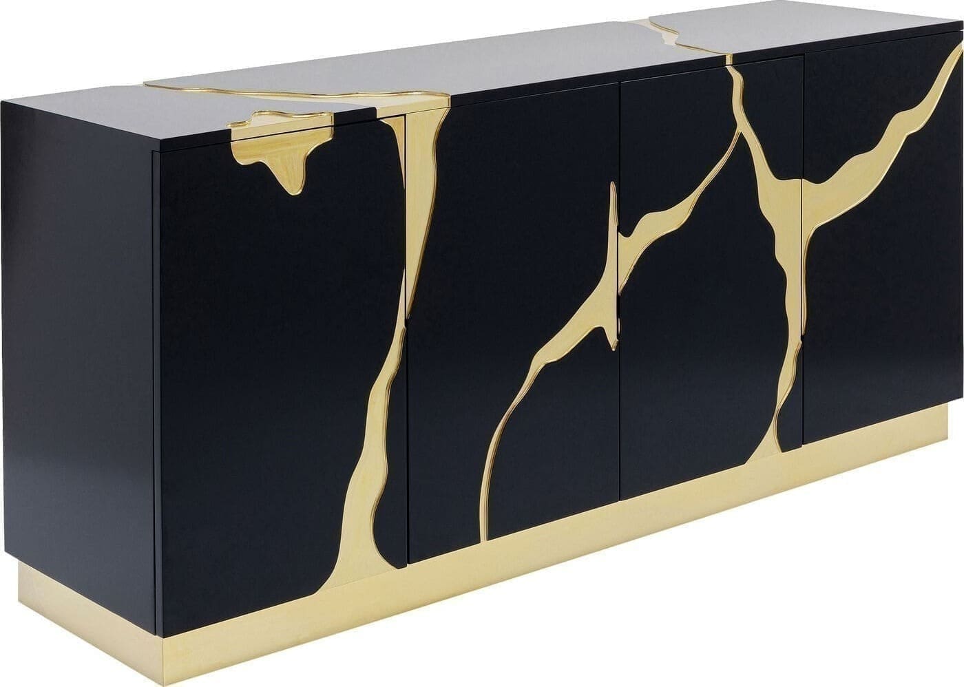 Dressoir Cracked Black Gold 165x80cm Kare Design Dressoir 86436