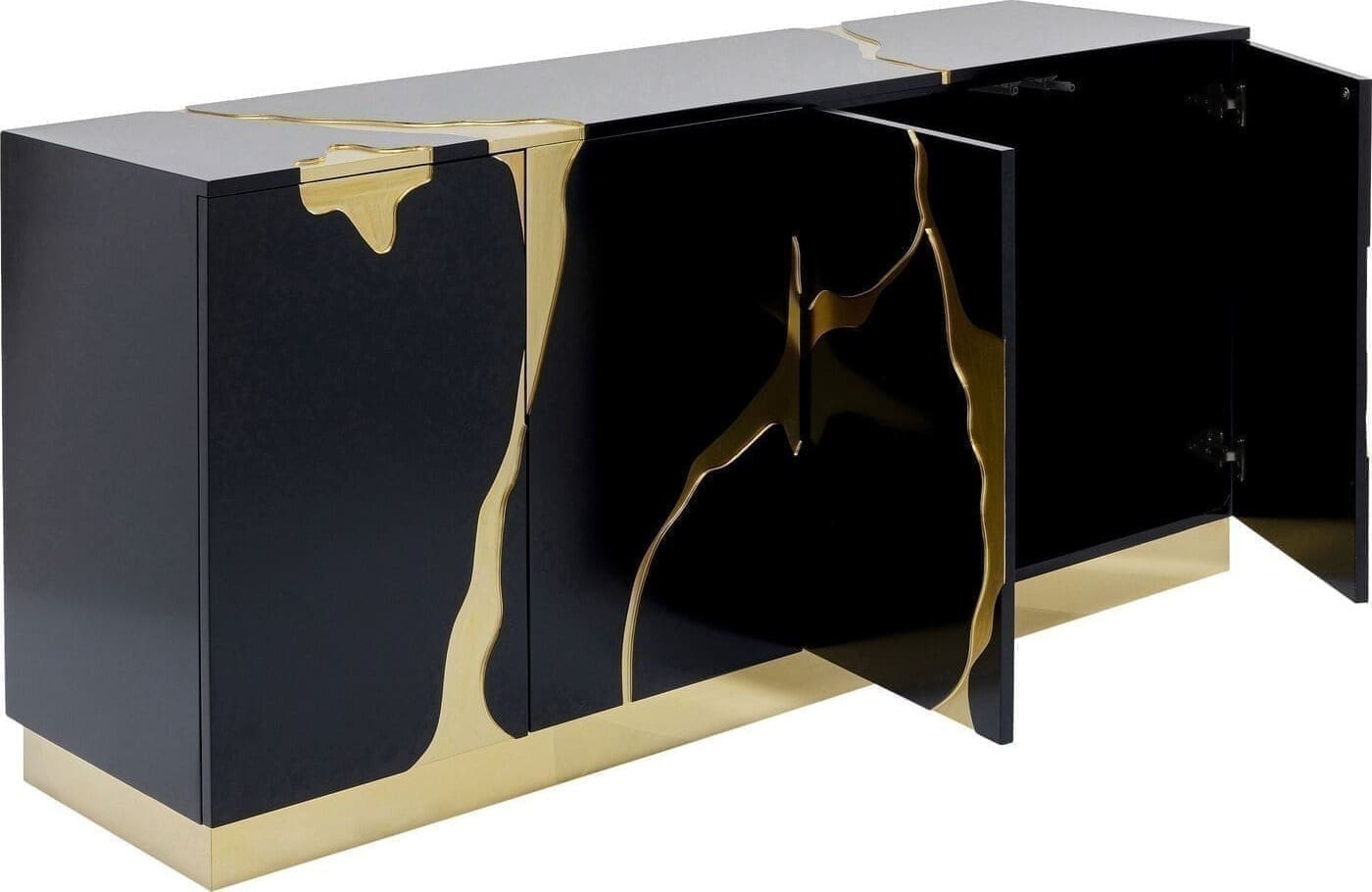 Dressoir Cracked Black Gold 165x80cm Kare Design Dressoir 86436