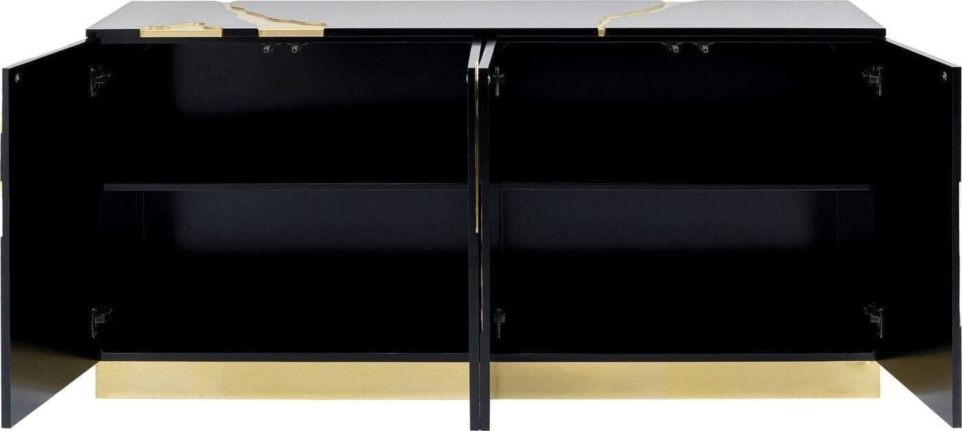 Dressoir Cracked Black Gold 165x80cm Kare Design Dressoir 86436