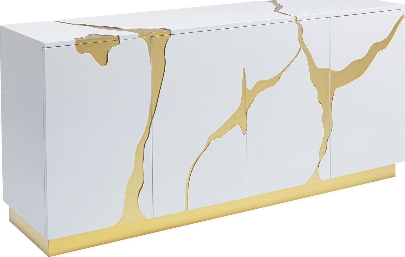 Dressoir Cracked White Gold 165x80cm Kare Design Dressoir 85707