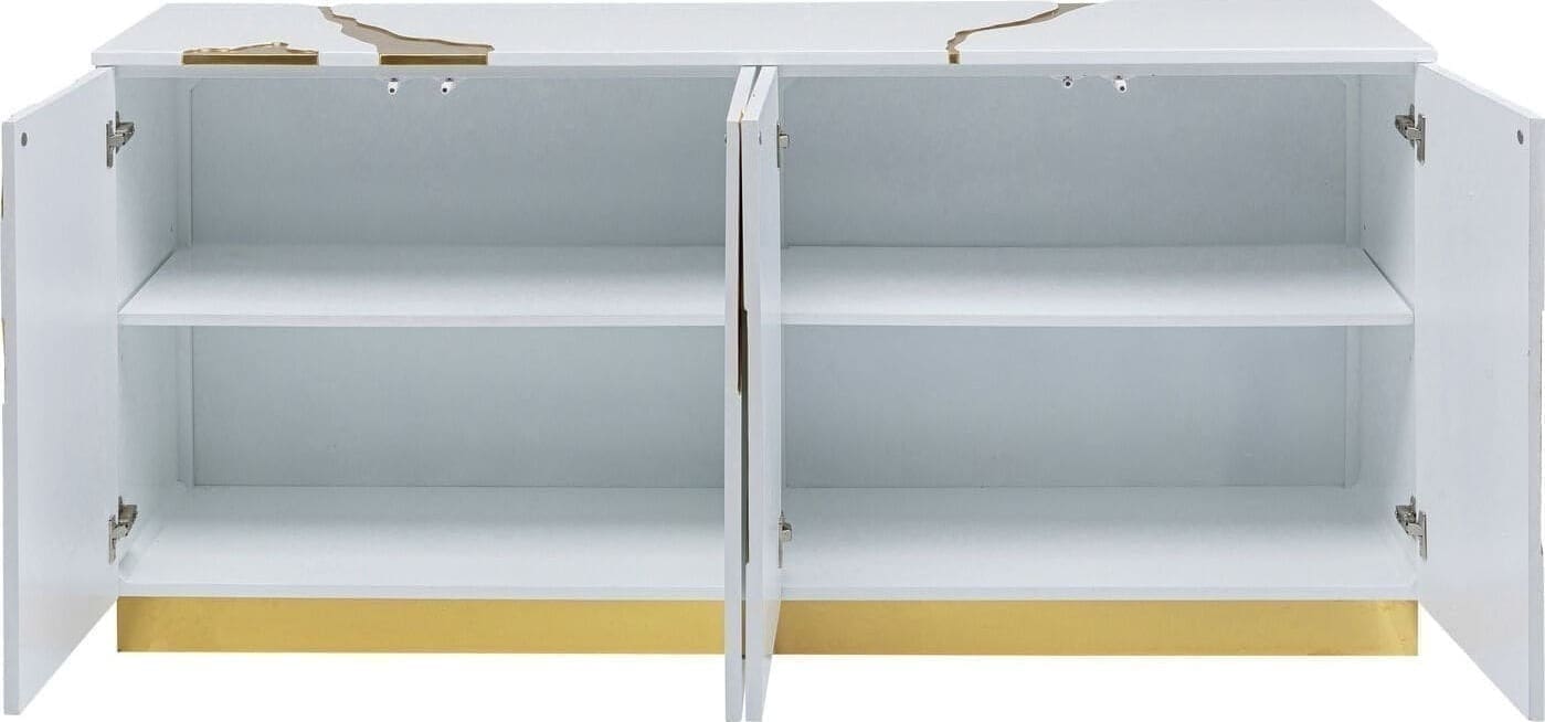 Dressoir Cracked White Gold 165x80cm Kare Design Dressoir 85707