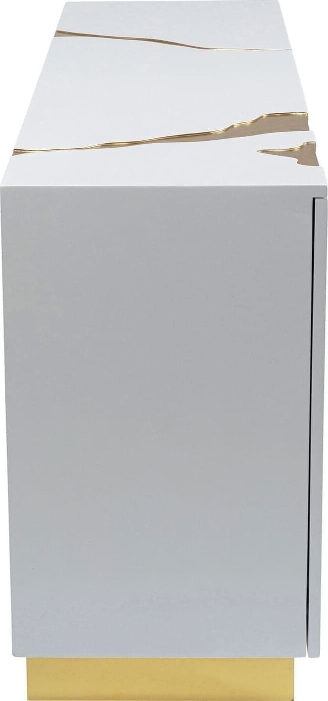 Dressoir Cracked White Gold 165x80cm Kare Design Dressoir 85707