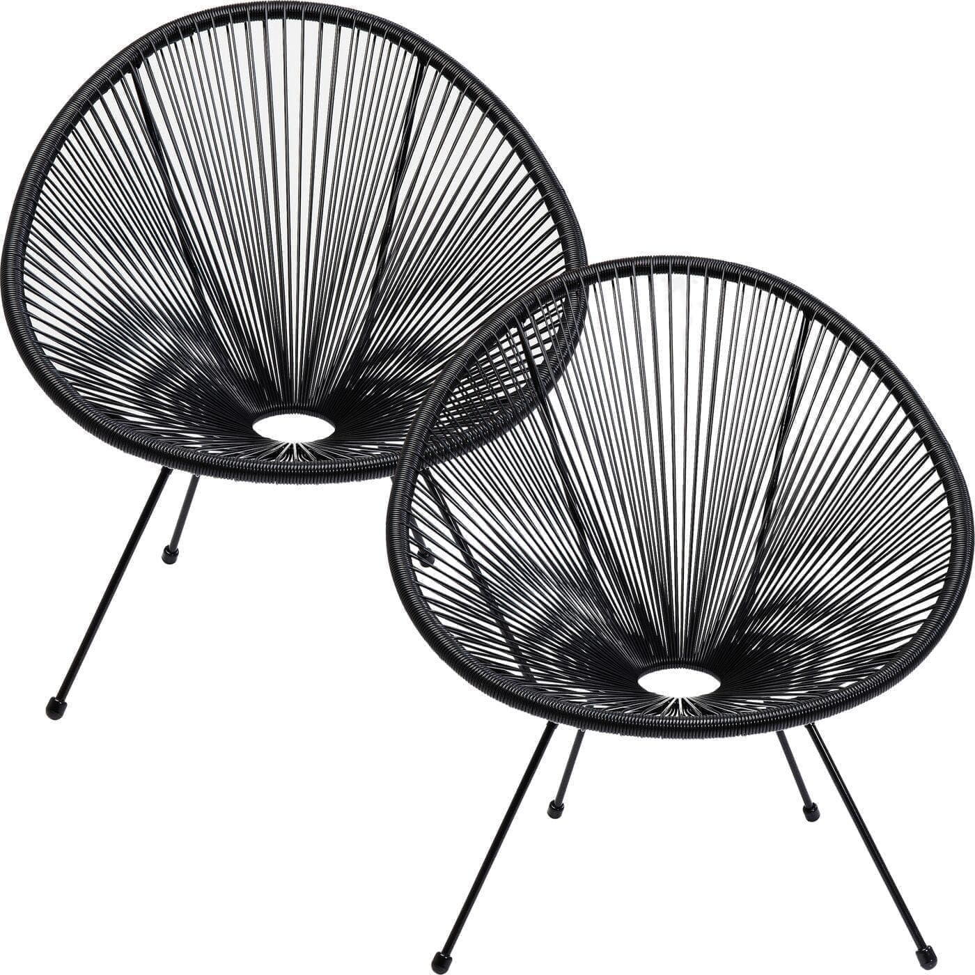 Fauteuil Acapulco Mono Black 2/Set Kare Design Fauteuil 47420