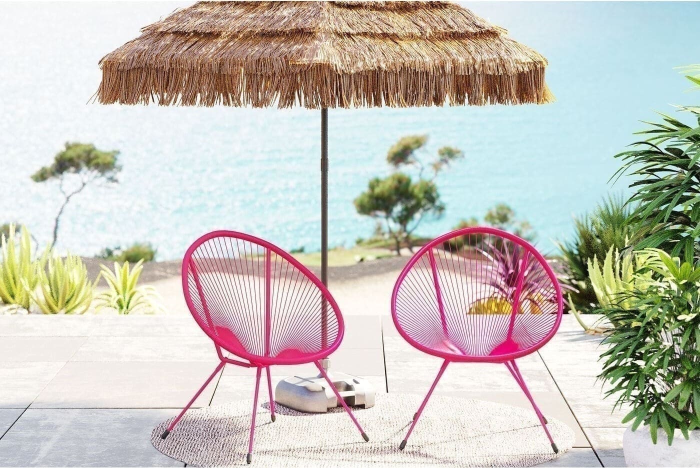 Fauteuil Acapulco Mono Pink 2/Set Kare Design Fauteuil 47431
