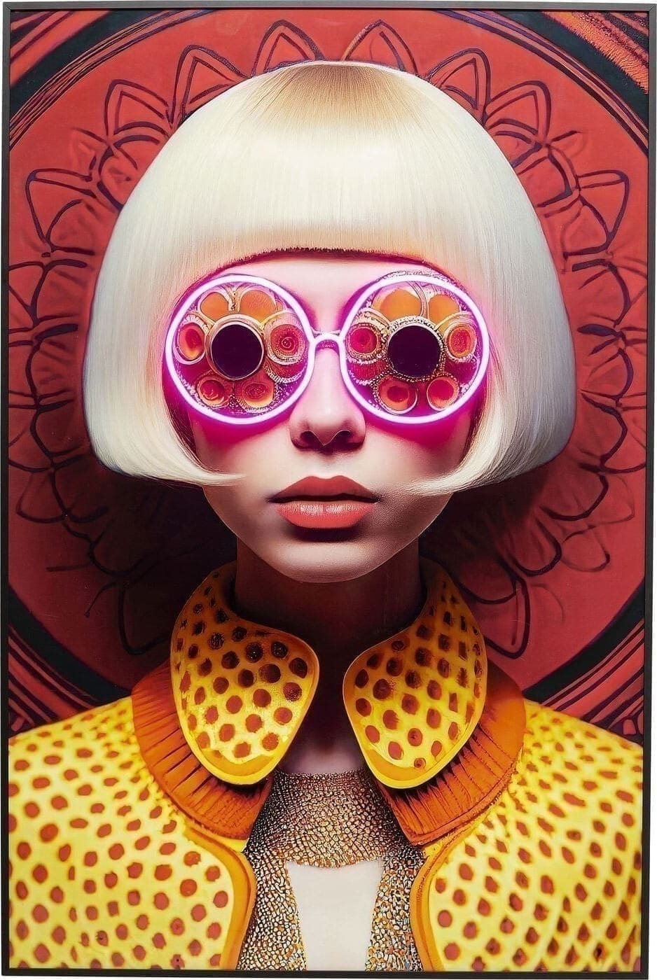 Fotolijst LED Fancy Blonde Lady 120x80cm Kare Design Schilderij 56580