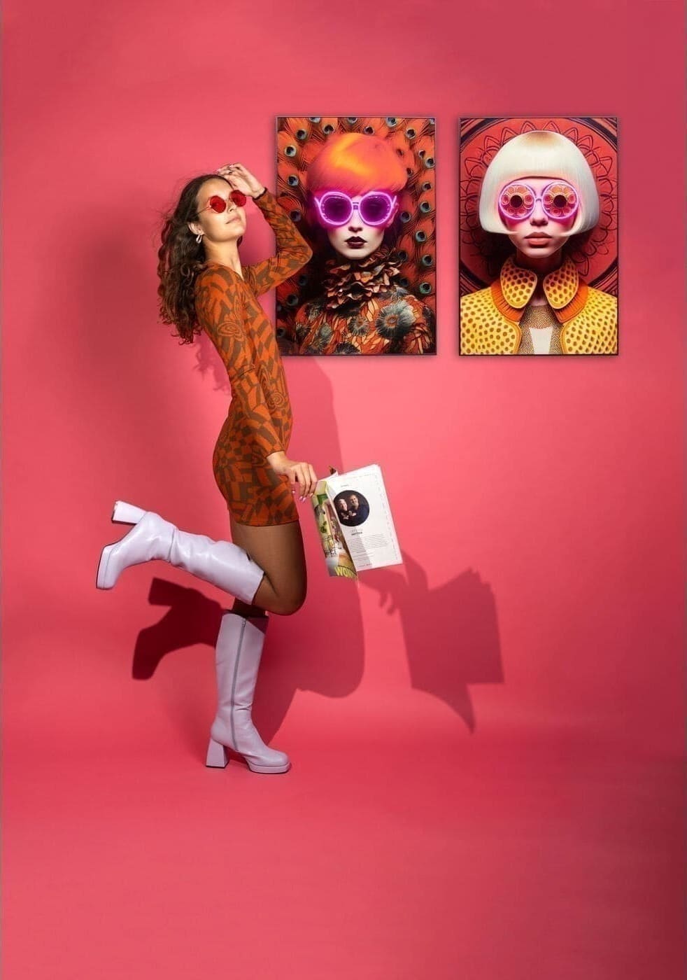 Fotolijst LED Fancy Blonde Lady 120x80cm Kare Design Schilderij 56580