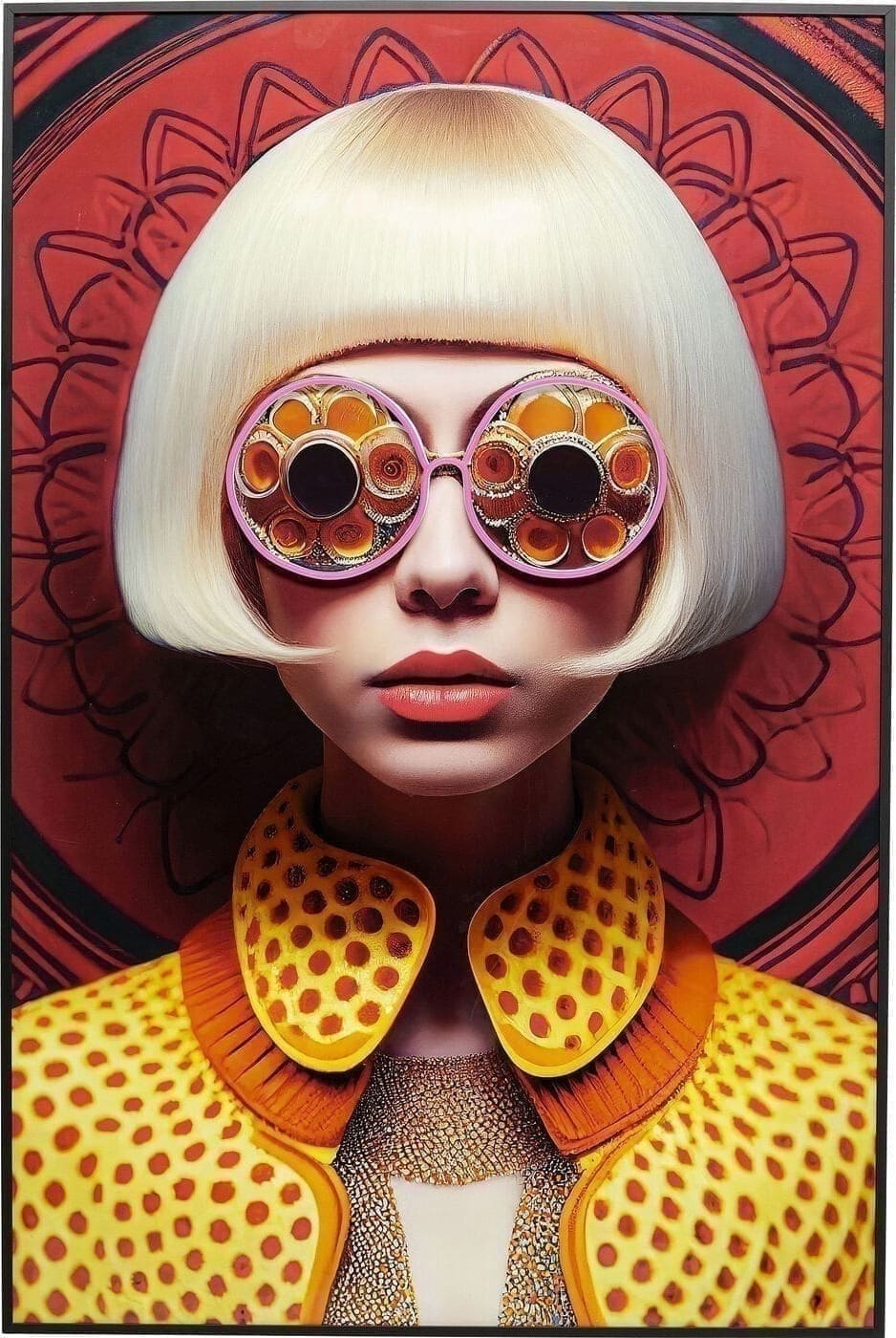Fotolijst LED Fancy Blonde Lady 120x80cm Kare Design Schilderij 56580