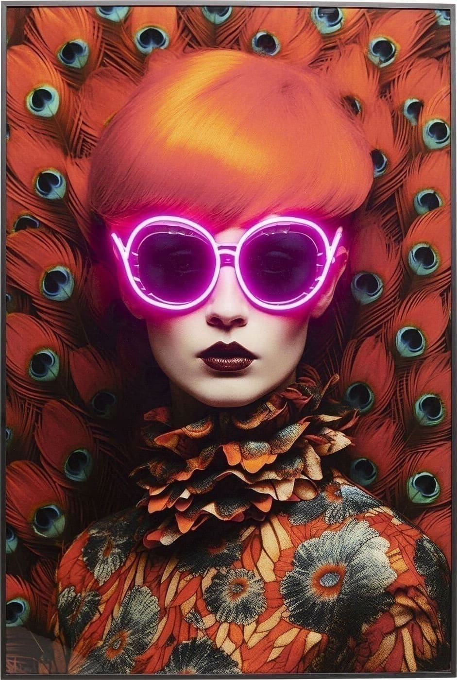Fotolijst LED Fancy Red Lady 120x80cm Kare Design Schilderij 56578