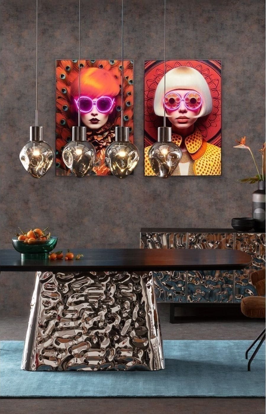 Fotolijst LED Fancy Red Lady 120x80cm Kare Design Schilderij 56578